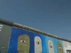 Berlin Wall, Grafitti, Murals, TD Stock Footage