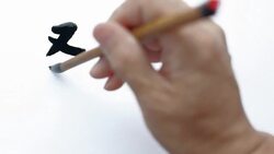 Writing Chinese Character With Ink Brush Stock Footage