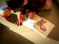 Little Girl Painting Stock Footage