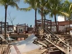 MS Post Boxing Day 2004 Tsunami, building destruction, Khao Lak, Thailand Stock Footage