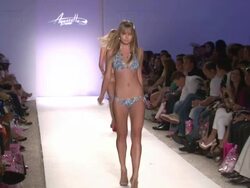 Models walk the runway during the Aquarella swimwear 2012 show Stock Footage