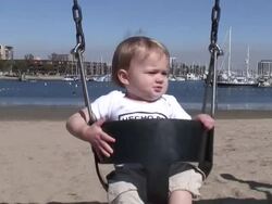 (HD1080i) Human Development: Play, Balance on Playground Swing Stock Footage