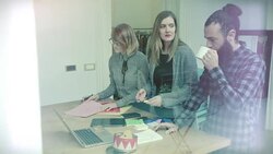 New business team: at work together in the startup office Stock Footage