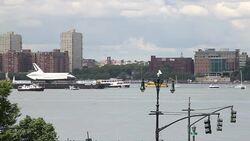 Space Shuttle in New York Stock Footage
