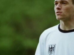SLO MO MS referee showing yellow card on field to professional soccer player arguing call Stock Footage