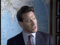 USA: WASHINGTON: MICHAEL PORTILLO AND WILLIAM PERRY MEETING News Clip