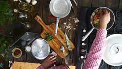 Preparing Spaghetti alla Vongole Stock Footage