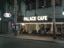 Palace Cafe at night on Canal Street in New Orleans Stock Footage