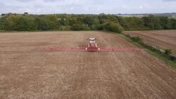 Crop Sprayer, Aerial View Stock Footage