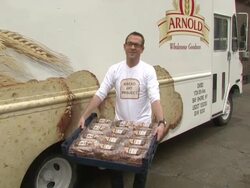 Ted Allen Launches the 'Bread Art Project' - A Hunger Relief Effort Stock Footage