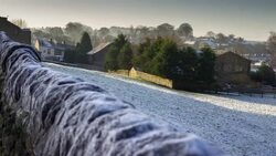 Frosty Lancashire Village - Motion Timelapse Stock Footage