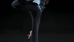 SLO MO TU  Male figure skater in parallel spin variation Stock Footage