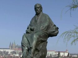 MS View of smetana monument / Prague, Hlavni mesto Praha, Czech Republic Stock Footage