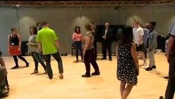 Nick Clegg and Vince Cable watching drama class News Clip