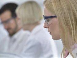 CU DS Scientist Working In A Laboratory Stock Footage