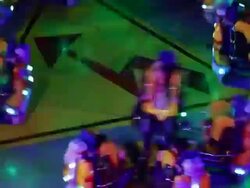 MS Shot of People entering and leaving amusement ride at funfair, flying bobs / Cologne, Germany Stock Footage