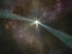 WS View of pulsar emitting two columns of light and gas / Montreal, Quebec, Canada Stock Footage
