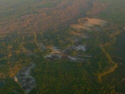 WS AERIAL View of farm field / North Carolina, United States Stock Footage