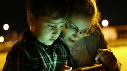 playing on tablet Stock Footage