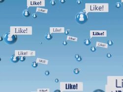 social media community with like balloons Stock Footage