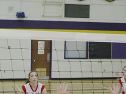 High school volleyball game Stock Footage