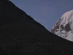Pan Right North Face Mount Kailash Lhasa Tibet China Stock Footage
