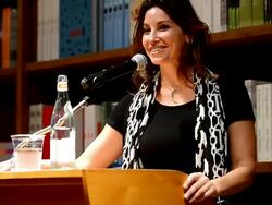 Gina Gershon speaks at Books and Books Stock Footage