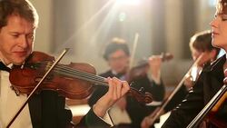 People playing instruments in orchestra Stock Footage