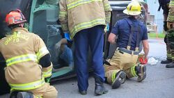 Early Morning Accident Sent One Man to Hospital Stock Footage