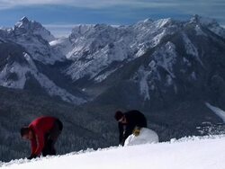 HD TIME-LAPSE: Making A Snowman Stock Footage