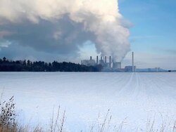 Coal power plant against pollution Stock Footage