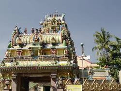 MS Colorful Indian sri kali temple / Yangon, Yangon Division, Myanmar Stock Footage