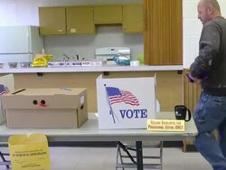 MS PAN Shot of voter casts provisional presidnetiall election / Holland, Ohio, United States  Stock Footage