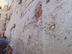 MS TD People praying at Wailing Wall / Jerusalem, Israel Stock Footage