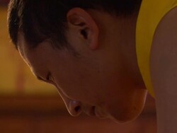 CU TD PAN Monk painting mandala with red sand / Kathmandu, Central Region, Nepal Stock Footage