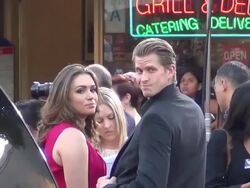 Sophie Simmons arriving to The Getaway Premiere Stock Footage