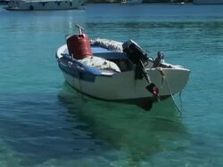 Motor boat in sea Stock Footage