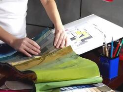 Interior designer working Stock Footage