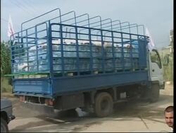 WRAP Aid arriving at Nahr el Bared camp, people fleeing, Hezbollah, PLO News Clip