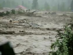 Cougar Creek flood water devastates Alberta Stock Footage