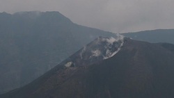 Smoking Volcano, Mt Rinjani, Lombok, Indonesia Stock Footage
