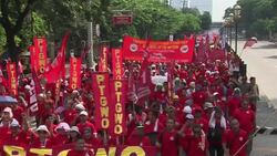 Thousands of workers take part in May Day march in Manila News Clip