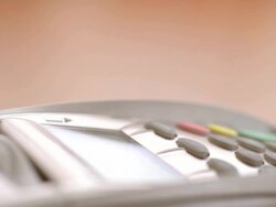 Using credit card reader Stock Footage