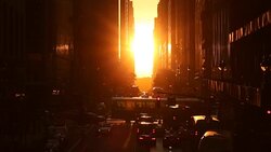 Sunset Over 42nd Street New York City Stock Footage