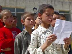 MS Children singing and reciting Audio / Afghanistan Stock Footage