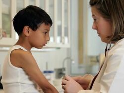 "medical worker checking the heart of a hispanic child patient/Richmond,Virginia, USA" Stock Footage