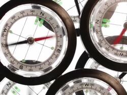 Magnetic compasses Stock Footage