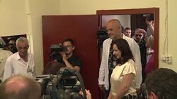 CLEAN : Albania: Socialist Prime Minister Edi Rama votes News Clip