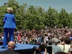 Hillary Clinton Holds Campaign Kick-Off Rally In NYC Stock Footage