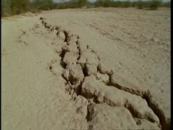 MS Fault line running through desert, Gujarat, India Stock Footage